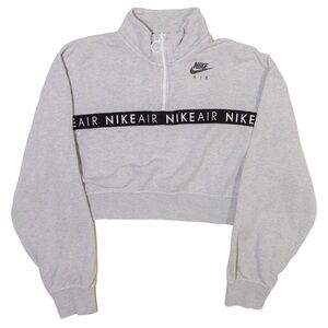 Nike Air Light Gray Half-Zip Sweatshirt Girl XS